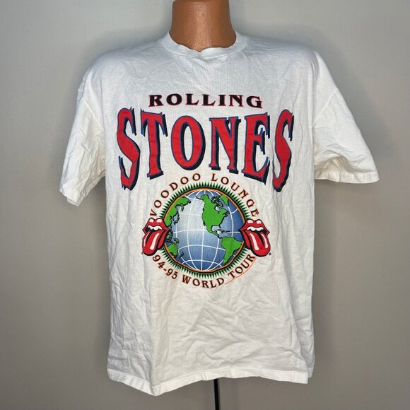 Vintage 1990s Rolling Stones Voodoo Lounge Concert T-Shirt 94-95 Tour Brockum XL - Picture 1 of 5